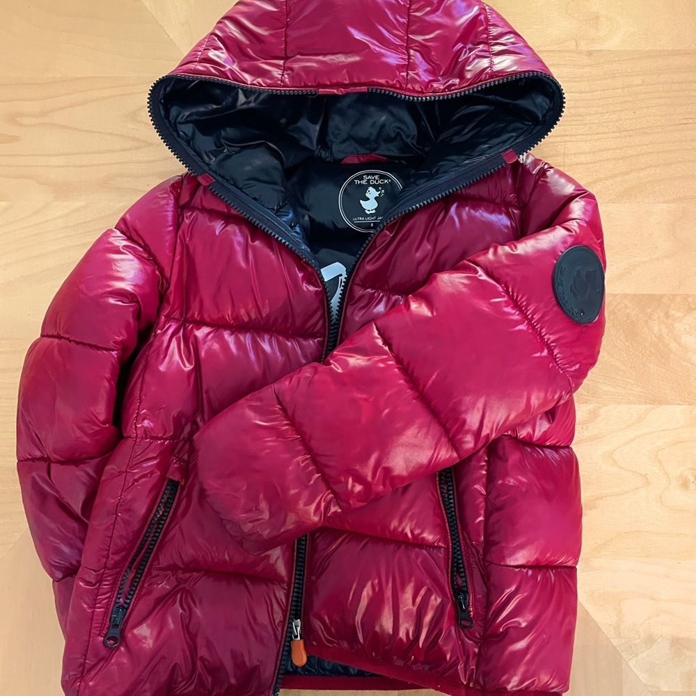 Kids SAVE THE DUCK puffer coat size 8. Worn only one season.